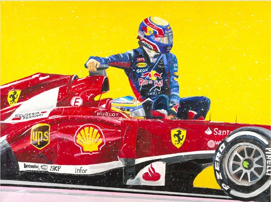 Fernando Alonso Mark Webber Art Print